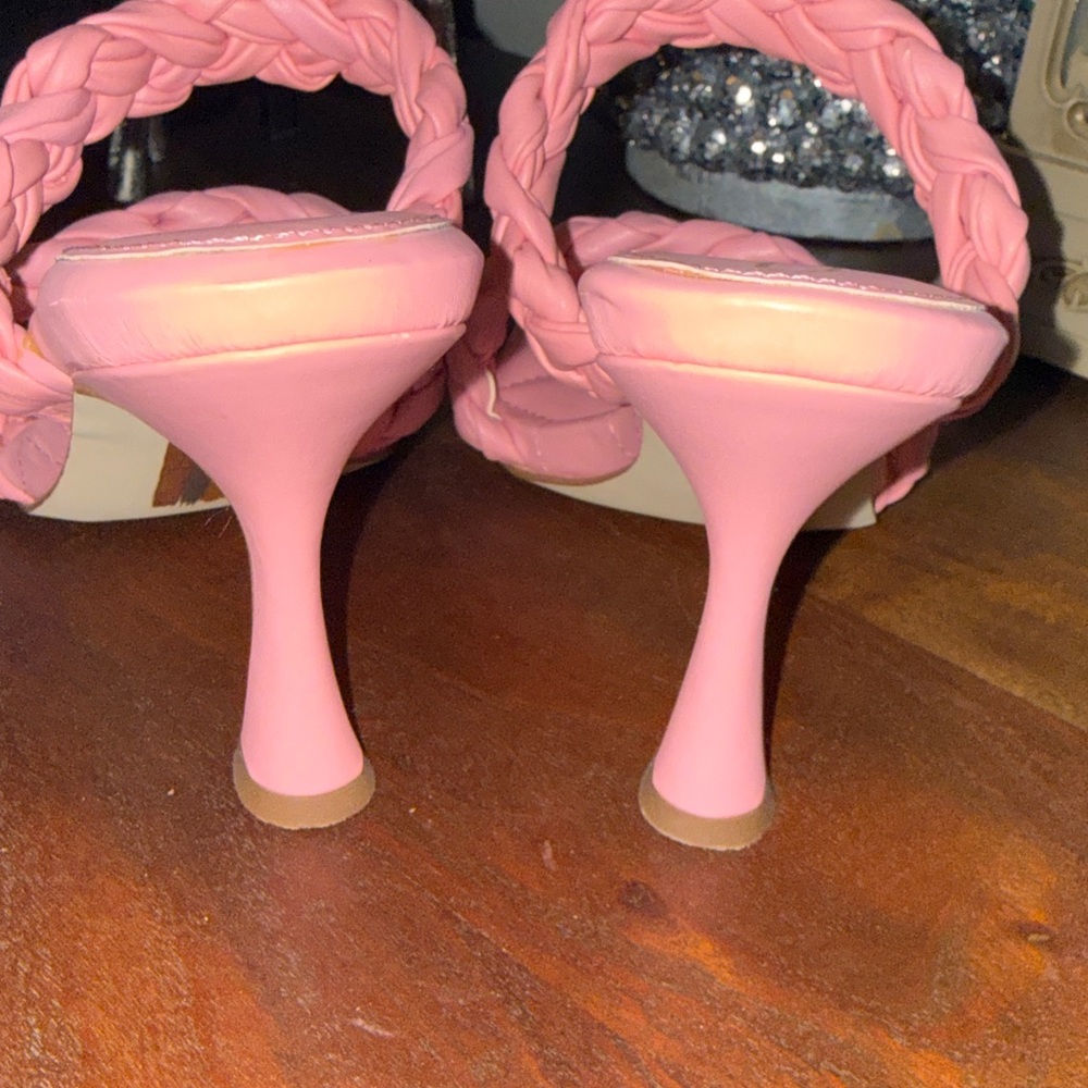 Vibrant Pink Braided Women's Sandals Sam Edelman heels size 8.5 - Picture 3 of 9